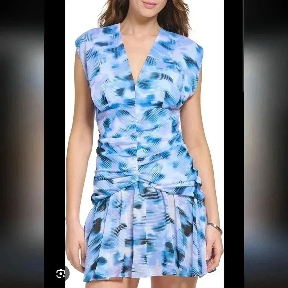 DKNY Womens V neck dress m130
